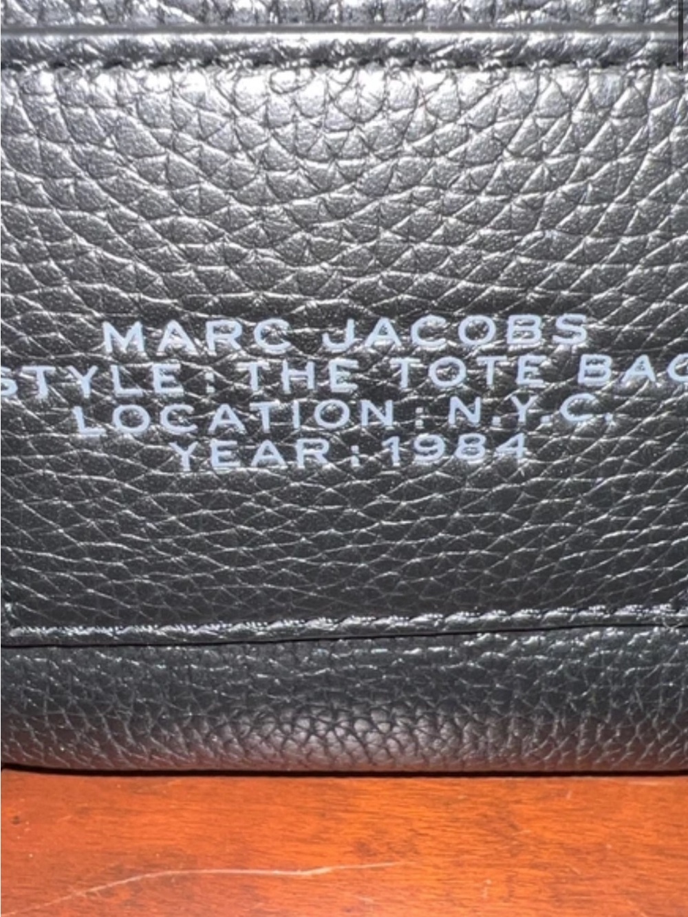 Marc Jacobs Black Pebbled Leather Tote - Subtle Logo